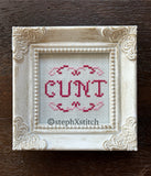 Tiny Cunt - Framed Cross-Stitch