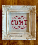 Tiny Cunt - Framed Cross-Stitch