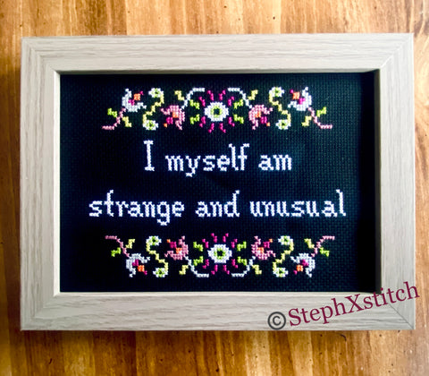 I Myself Am Strange And Unusual PDF Cross-Stitch Pattern