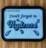 Don't Forget To Hydrate- Framed Cross-Stitch