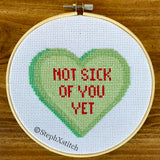 Not Sick Of You Yet - Finished Cross-Stitch