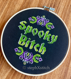 Spooky Bitch - Framed Cross Stitch