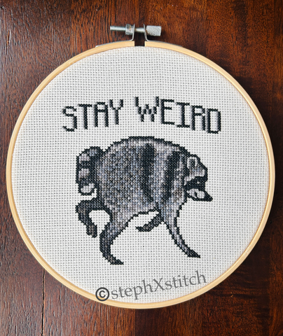 Jimothy the Raccoon PDF Cross-Stitch Pattern