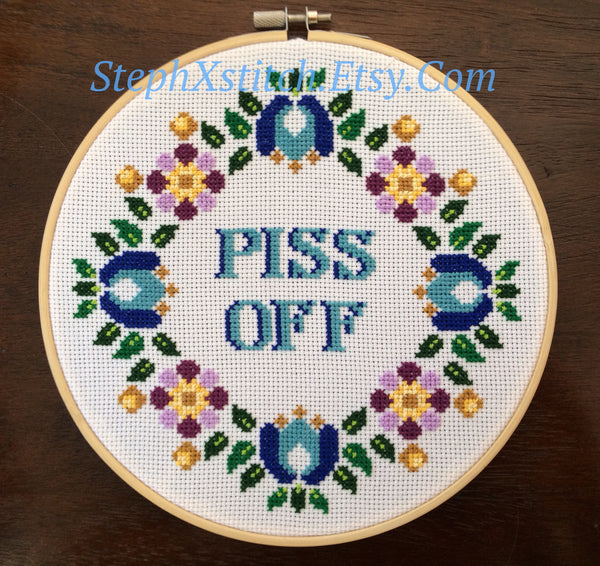 Piss Off - PDF Cross Stitch Pattern