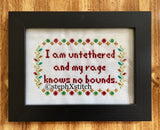 I Am Untethered & My Rage Knows No Bound - PDF Cross Stitch Pattern