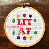 LIT AF Christmas - PDF Cross-Stitch Pattern