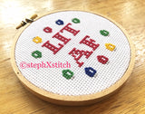 LIT AF Christmas - Finished Cross-Stitch