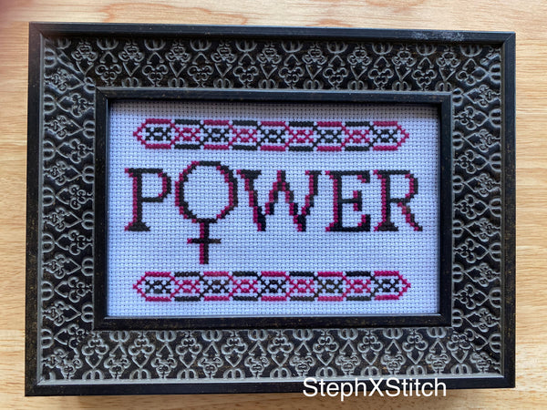 Female Power - Framed Cross Stitch