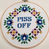Piss Off - Framed Cross-Stitch