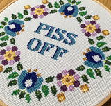 Piss Off - Framed Cross-Stitch