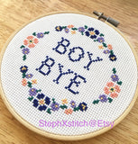 Boy Bye - PDF Cross Stitch Pattern