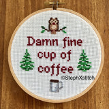 Damn Fine Cup of Coffee PDF Cross Stitch Pattern