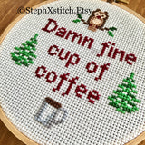 Damn Fine Cup of Coffee PDF Cross Stitch Pattern