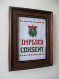 Implied Consent Mistletoe - PDF Cross Stitch Pattern