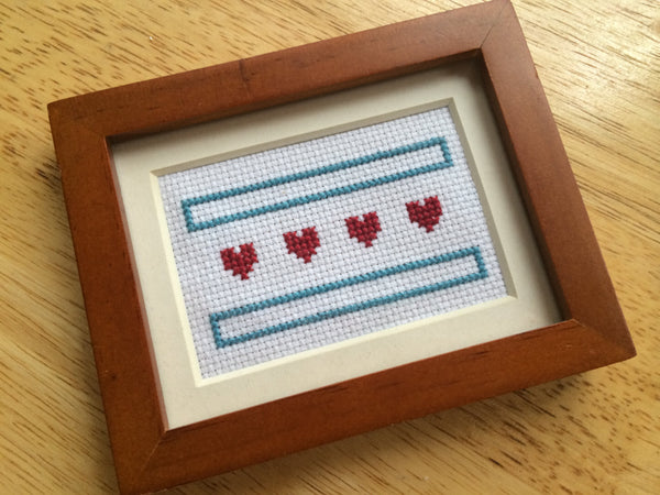 Chicago Flag Hearts PDF Cross Stitch Pattern